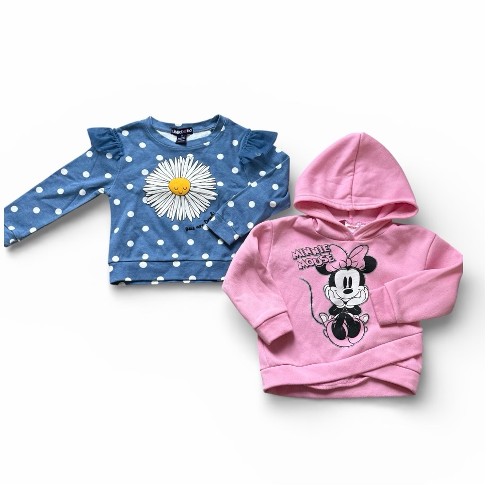 Toddler Girl 2-Piece Sweatshirt Set Size 4T Minnie Mouse & Limited Too Pullover
